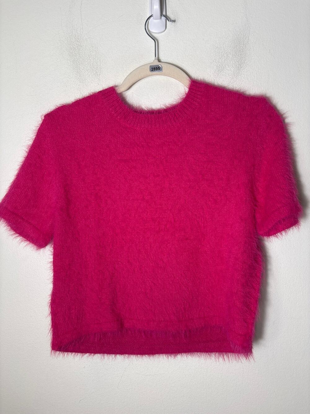Pants Store Hot Pink Fuzzy Crop Sweater Sz L